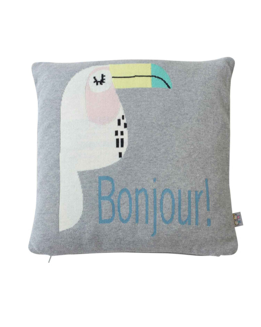 Taie de coussin en tricot de coton, TOUCAN
