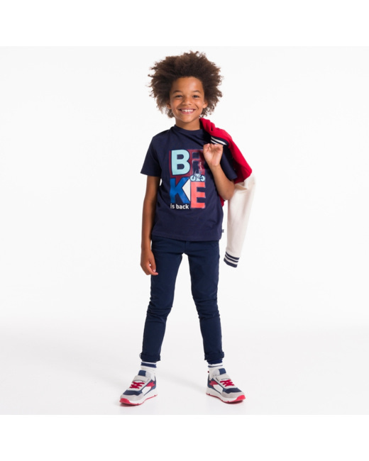 T-shirt à motif vélo bleu garçon