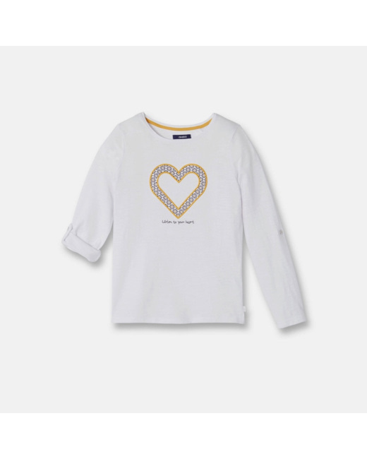 T-shirt à motif patch jaune fille