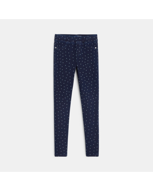 Treggings à motifs délavés bleu fille