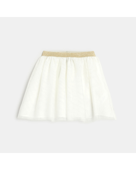 Jupe tutu courte et pailletée beige fille