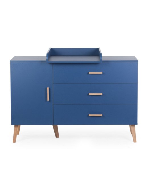 Commode avec 3 tiroirs et une porte + plan à langer