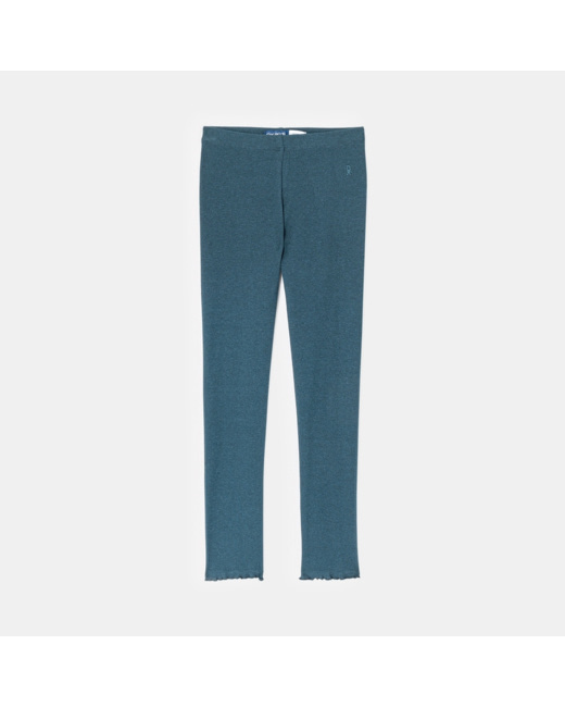 Leggings unis en jersey doux bleu fille