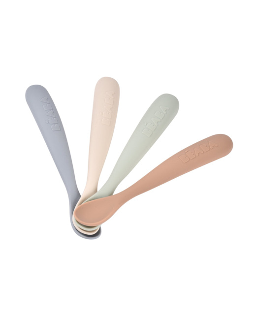 Lot de 4 cuillères 1er âge silicone ergonomiques