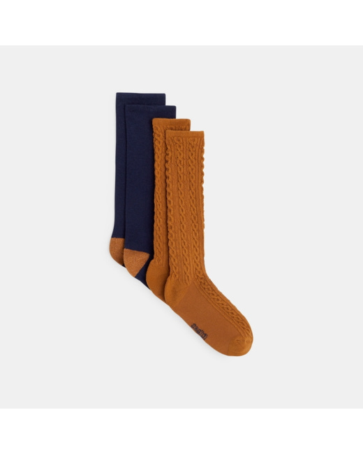 Chaussettes fantaisie (lot de 2) beige fille