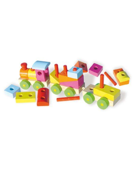 Grand train de cubes à construire