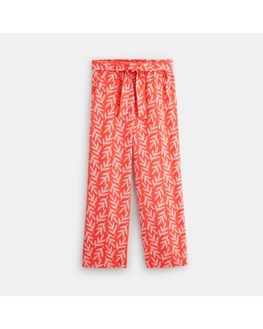 Pantalon large imprimé rouge fille