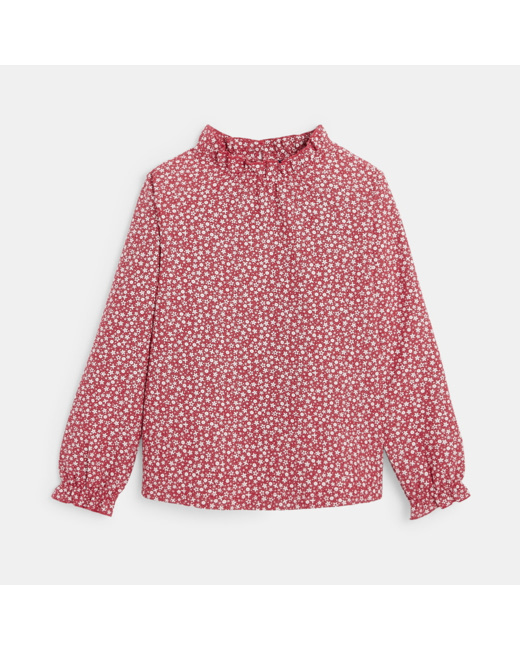 Blouse imprimée à col collerette rose fille