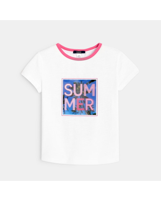 T-shirt fantaisie blanc fille