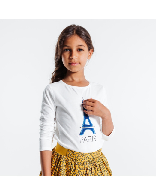 T-shirt Ville en coton bio bleu fille