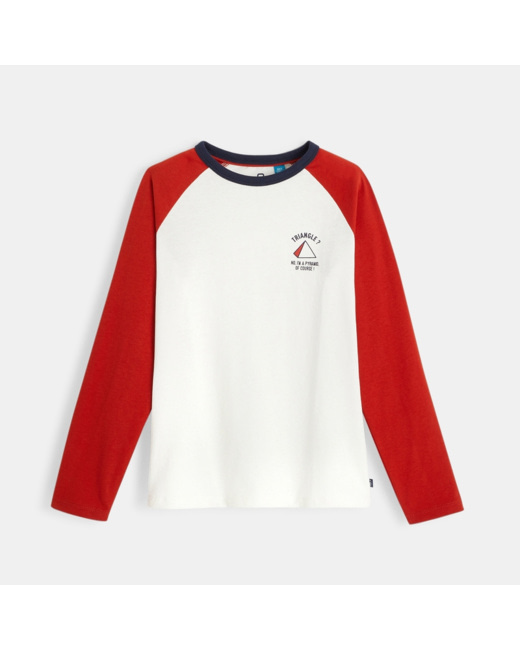 T-shirt bicolore orange garçon