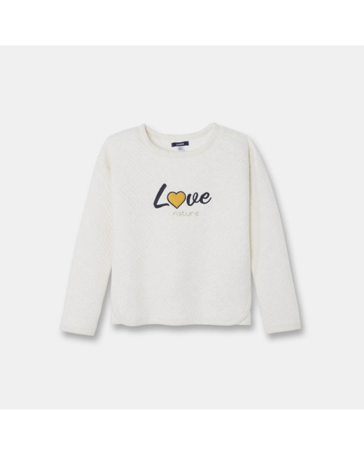 Sweat-shirt en molleton blanc fille