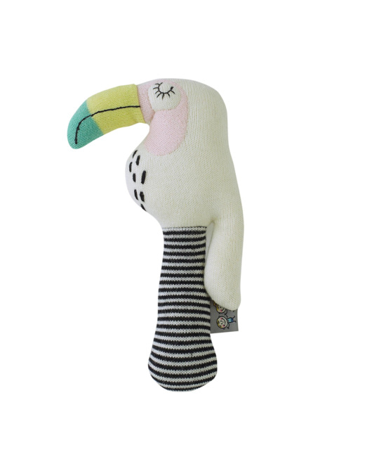 Hochet coton Bio - Jouet d'éveil - Toucan