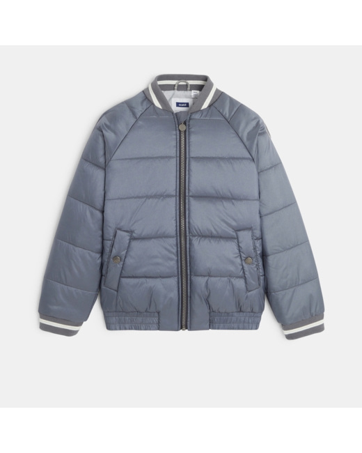 Bomber matelassé uni déperlant gris fille