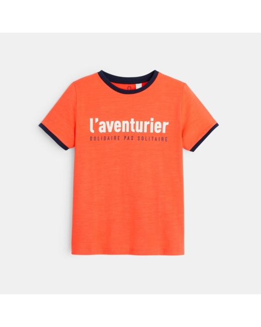 T-shirt jersey flammé Aventurier orange garçon