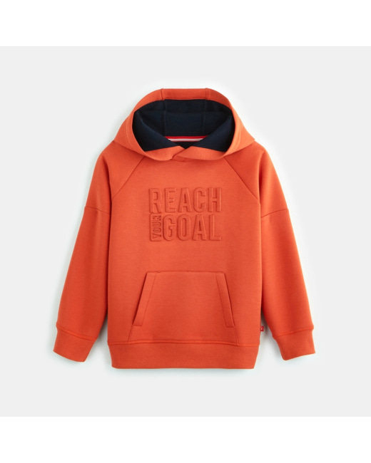 Sweat à capuche orange garçon
