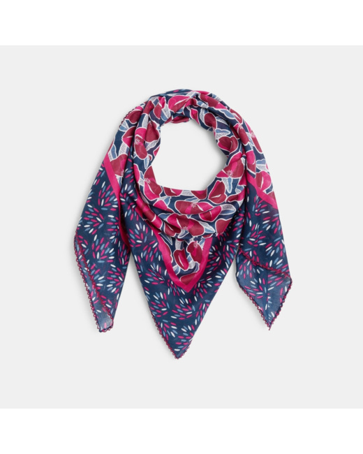 Foulard imprimé en popeline rose fille