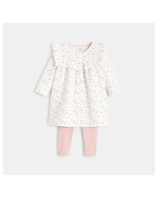 Robe tissu fantaisie bulles et legging