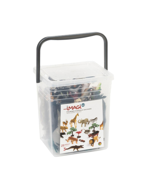 Grand baril de figurines d'animaux sauvages