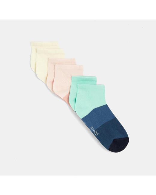 Socquettes colorblocks (lot de 3) rose fille