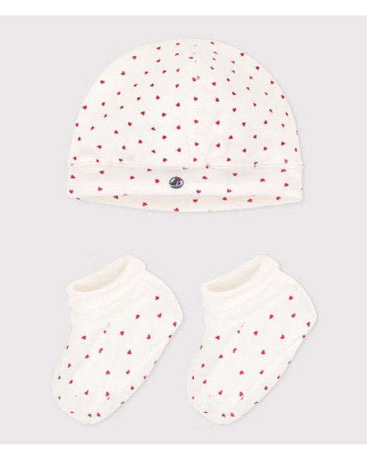 Lot de bonnet et chaussons coeur bébé variante 1