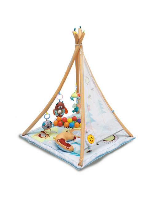 Tapis d'éveil tipi bébé avec balles et coussin JUGAR