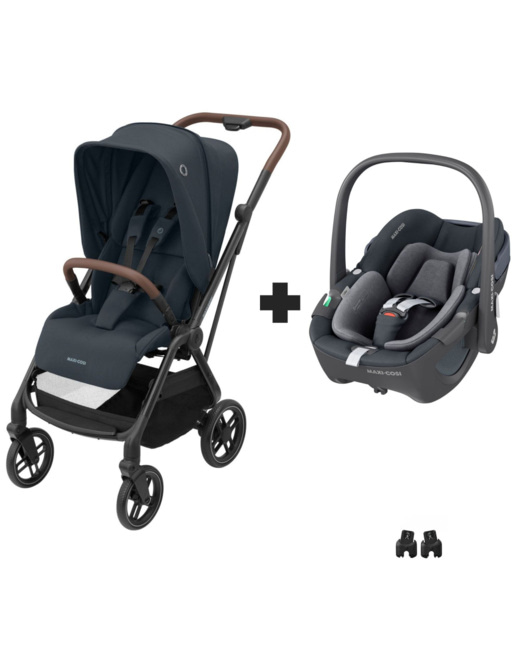 Poussette Duo Leona 2 graphite + Siège auto Pebble 360 Essential
