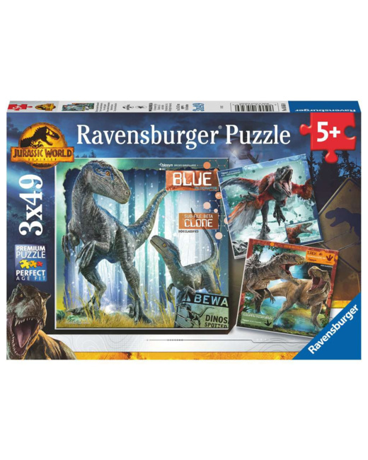 Puzzle T-rex et autres dinosaures / Jurassic World 3 - de 5 ans