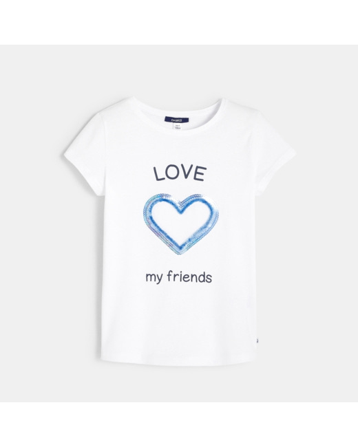 T-shirt à motif 3D fantaisie blanc fille
