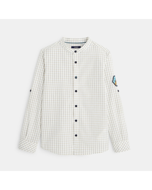 Chemise à petits carreaux jaune garçon