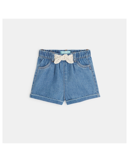 Short en denim nœud fantaisie