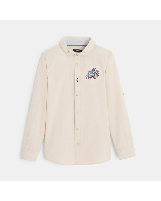 Chemise à col boutonné jaune garçon
