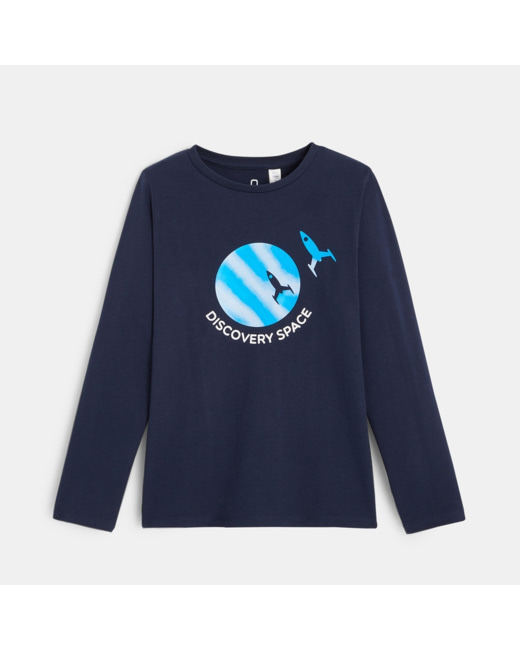 T-shirt motif espace 3D bleu garçon