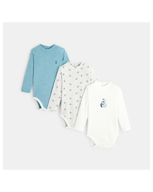 Body pingouins petit col montant (lot de 3)