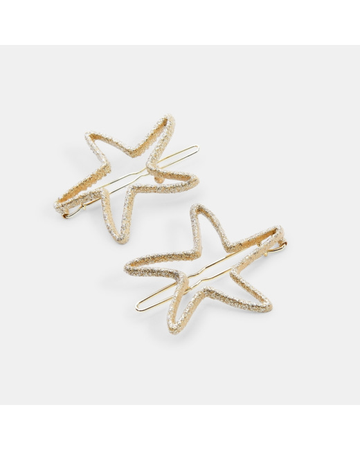 Barrettes étoilées et dorées (lot de 2) jaune fille