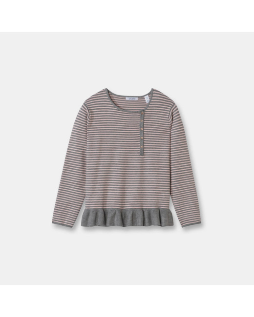 Pull à base volantée gris fille