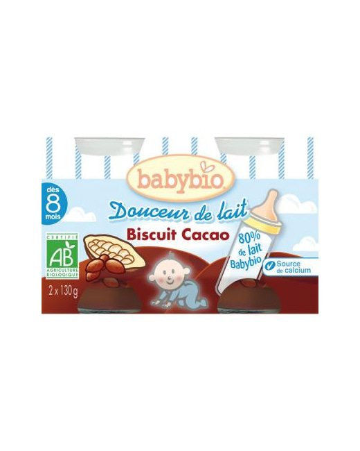 BIO Douceur de lait Biscuit Cacao 130 g dès 8 mois