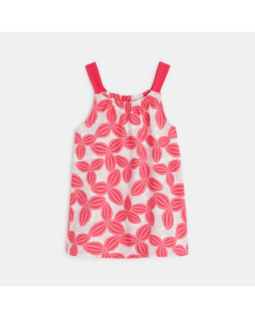 Débardeur imprimé de fleurs rose fille