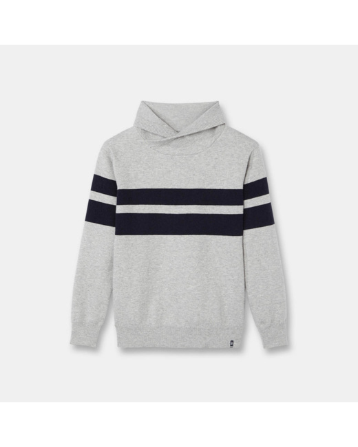 Pull rayé gris garçon