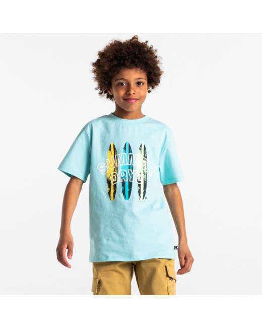 T-shirt manches courtes à motif bleu garçon