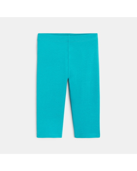 Legging court en jersey uni vert fille