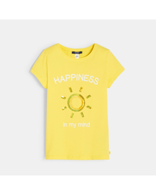 T-shirt à motif 3D fantaisie jaune fille