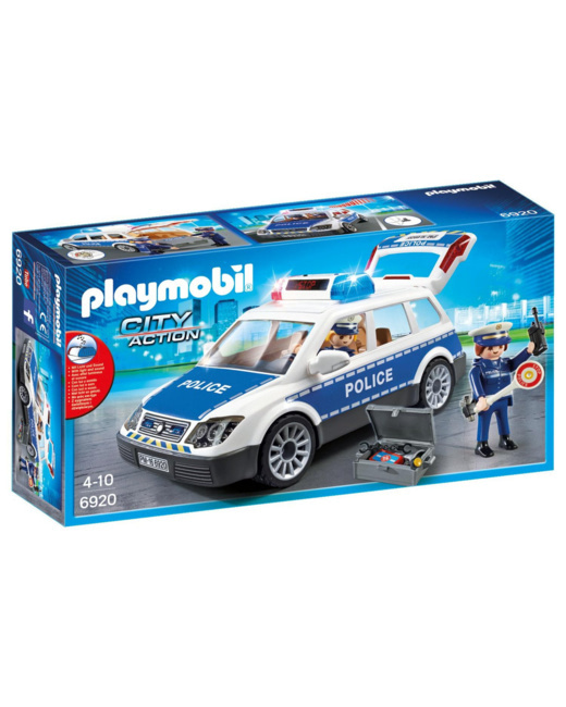 Voiture de policiers avec gyrophare