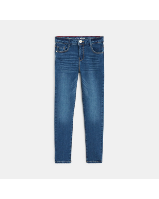 Jean skinny en coton biologique recyclé bleu fille
