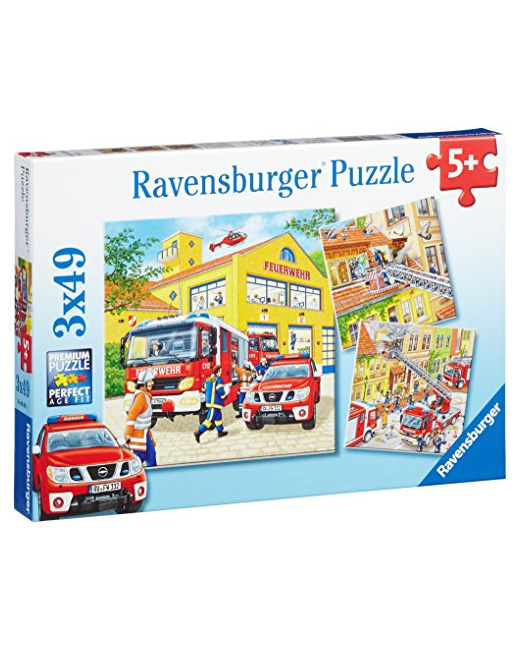 Puzzle Enfant Classique - Les Pompiers au Travail - 3x49 pièces