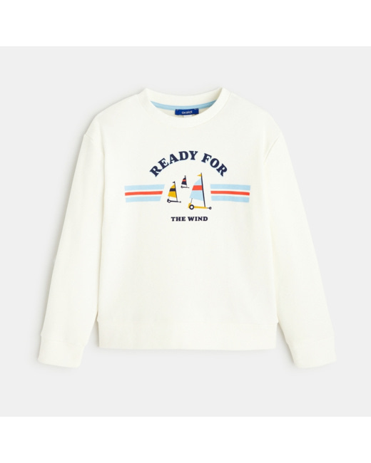 Sweat-shirt à message blanc garçon