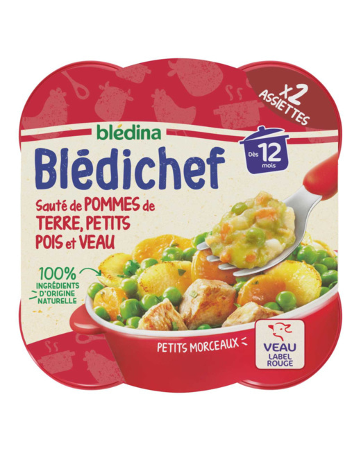 BLEDICHEF Sauté de pommes de terre, petits pois et veau