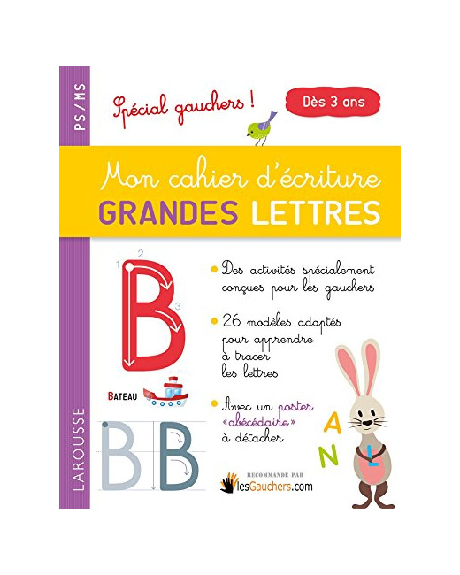 Mon cahier d'écriture GRANDES LETTRES sp gauchers