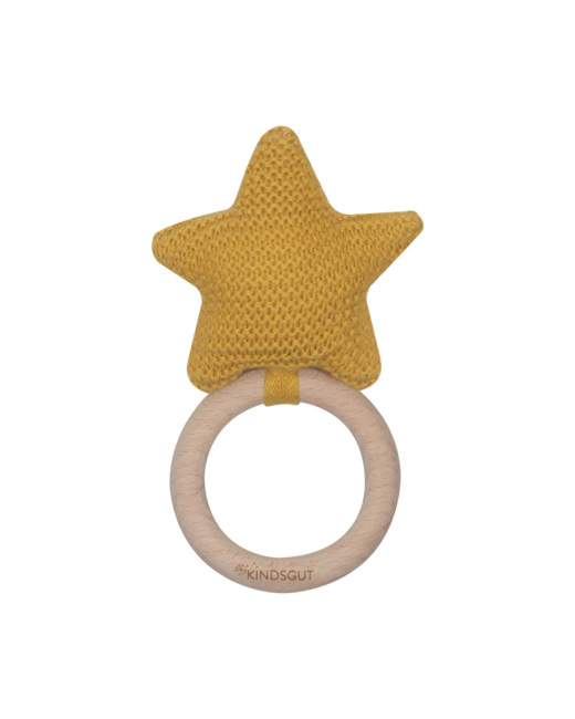 Hochet crocheté anneau en bois