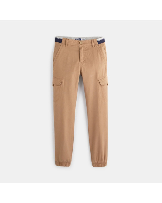 Pantalon cargo en toile beige garçon